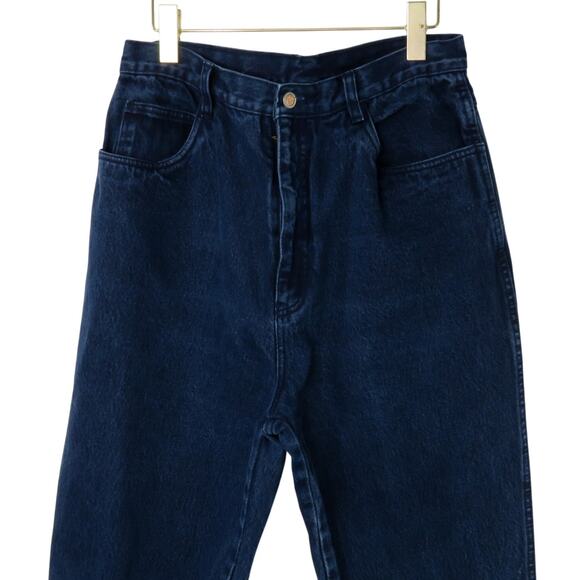 1990s Vintage Bill Blass Dark Wash Straight Leg Jeans 16L Waist 32" - Picture 4 of 8